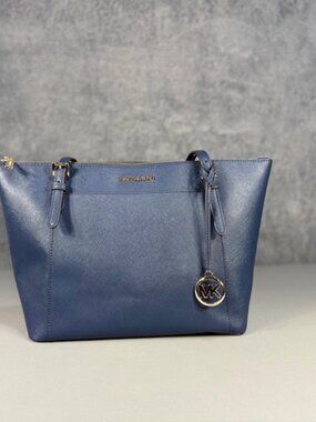 Michael Kors Ciara Navy Large East West Top Zip Tote